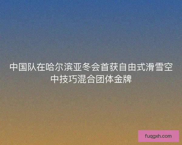 中国队在哈尔滨亚冬会首获自由式滑雪空中技巧混合团体金牌